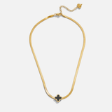 Azalea Black Clover Necklace