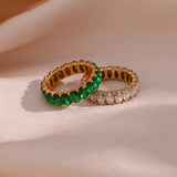 Sami Diamond Simulant Gold Ring